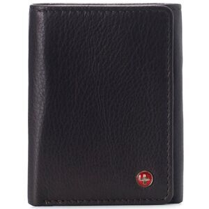 Alpine Swiss Mens Leon Trifold Wallet RFID Safe Bifold Genuine Leather ID Window